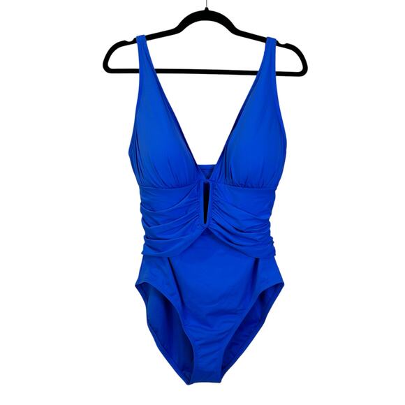 Bleu by Rod Beattie Molded-Cup One-Piece Swimsuit Blue Women's 14 NWT - Picture 2 of 10